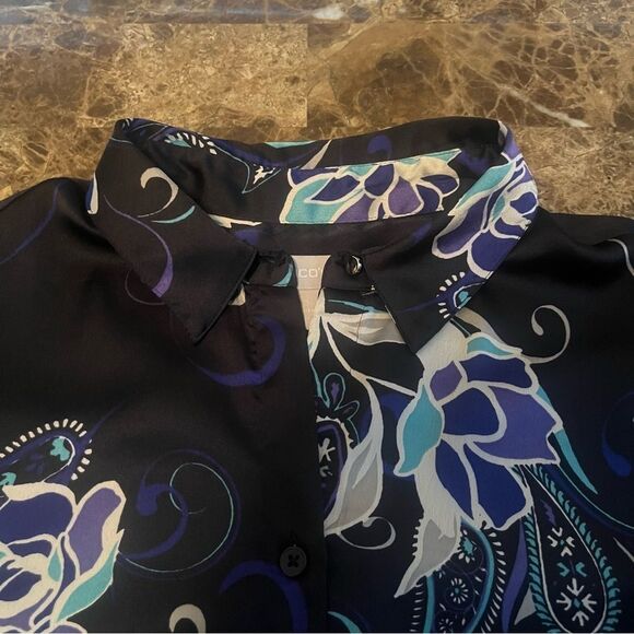 Chico’s Blouse Women’s Size 1 (M) Floral Print Button Front Tunic​ - Picture 8 of 12